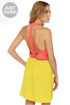 LULUS Exclusive Back Beauty Coral and Chartreuse Dress